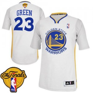 Maillot NBA Blanc Draymond Green #23 Golden State Warriors Alternate 2015 The Finals Patch Authentic Homme Adidas