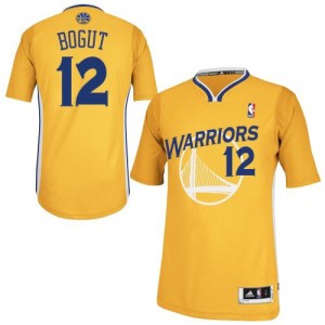 Maillot NBA Or Andrew Bogut #12 Golden State Warriors Alternate Authentic Homme Adidas