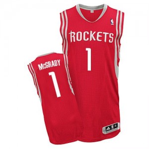 Maillot Adidas Rouge Road Authentic Houston Rockets - Tracy McGrady #1 - Homme