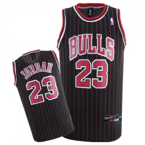 Chicago Bulls #23 Nike Noir (bande Rouge) Authentic Maillot d'équipe de NBA Discount - Michael Jordan pour Enfants