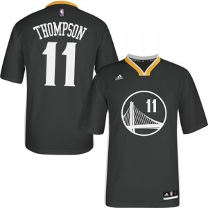 Golden State Warriors Klay Thompson #11 Alternate Authentic Maillot d'équipe de NBA - Noir pour Enfants