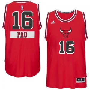 Maillot NBA Chicago Bulls #16 Pau Gasol Rouge Adidas Swingman 2014-15 Christmas Day - Homme