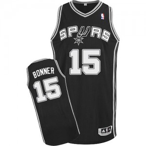 Maillot Authentic San Antonio Spurs NBA Road Noir - #15 Matt Bonner - Homme