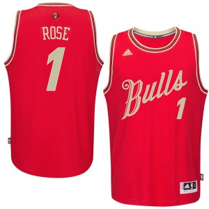 Maillot Adidas Rouge 2015-16 Christmas Day Authentic Chicago Bulls - Derrick Rose #1 - Homme