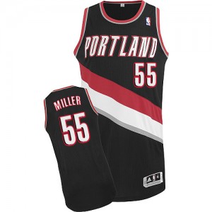 Maillot NBA Noir Mike Miller #55 Portland Trail Blazers Road Authentic Homme Adidas