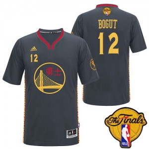 Maillot NBA Swingman Andrew Bogut #12 Golden State Warriors Slate Chinese New Year 2015 The Finals Patch Noir - Homme