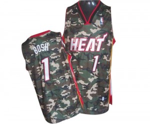 Maillot Adidas Camo Stealth Collection Finals Patch Authentic Miami Heat - Chris Bosh #1 - Homme