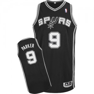 Maillot NBA Authentic Tony Parker #9 San Antonio Spurs Road Noir - Homme