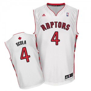 Toronto Raptors #4 Adidas Home Blanc Swingman Maillot d'équipe de NBA préférentiel - Luis Scola pour Homme