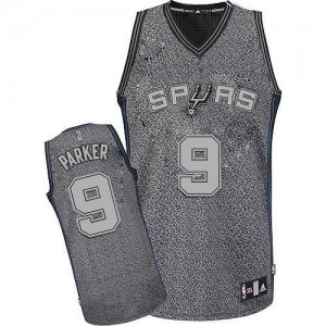 Maillot NBA Gris Tony Parker #9 San Antonio Spurs Static Fashion Swingman Femme Adidas