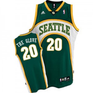 Maillot NBA Oklahoma City Thunder #20 Gary Payton Vert Mitchell and Ness Authentic "The Glove" Throwback - Homme