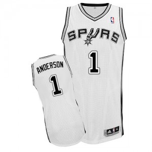Maillot NBA Blanc Kyle Anderson #1 San Antonio Spurs Home Authentic Homme Adidas