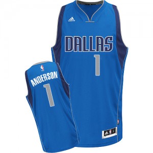 Dallas Mavericks #1 Adidas Road Bleu royal Swingman Maillot d'équipe de NBA boutique en ligne - Justin Anderson pour Homme