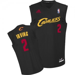 Maillot NBA Noir (Rouge No.) Kyrie Irving #2 Cleveland Cavaliers Fashion Authentic Homme Adidas