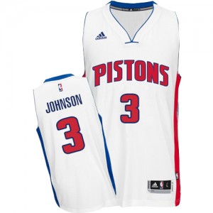 Maillot NBA Detroit Pistons #3 Stanley Johnson Blanc Adidas Swingman Home - Homme