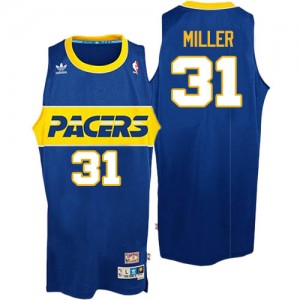 Maillot NBA Authentic Reggie Miller #31 Indiana Pacers Throwback Bleu - Homme