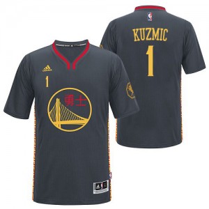Golden State Warriors #1 Adidas Slate Chinese New Year Noir Authentic Maillot d'équipe de NBA en ligne - Ognjen Kuzmic pour Homme