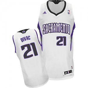 Maillot NBA Sacramento Kings #21 Vlade Divac Blanc Adidas Swingman Home - Homme