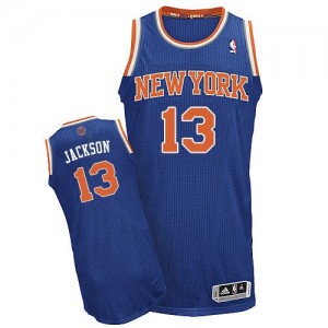 Maillot NBA Bleu royal Mark Jackson #13 New York Knicks Road Authentic Homme Adidas