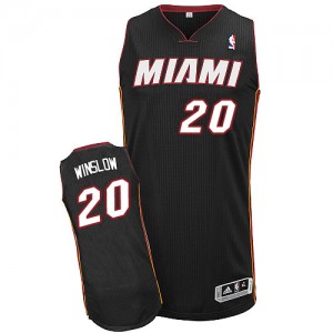 Maillot NBA Authentic Justise Winslow #20 Miami Heat Road Noir - Homme