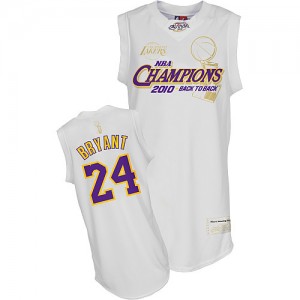 Maillot NBA Blanc Kobe Bryant #24 Los Angeles Lakers 2010 Finals Champions Authentic Homme Adidas