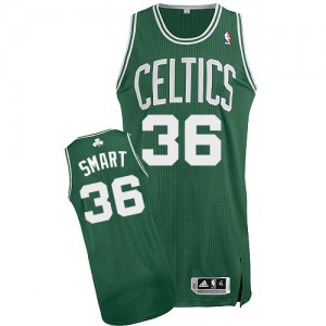 Boston Celtics Marcus Smart #36 Road Authentic Maillot d'équipe de NBA - Vert (No Blanc) pour Homme