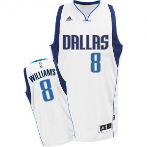 Maillot NBA Dallas Mavericks #8 Deron Williams Blanc Adidas Swingman Home - Homme