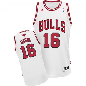 Chicago Bulls Pau Gasol #16 Home Swingman Maillot d'équipe de NBA - Blanc pour Enfants
