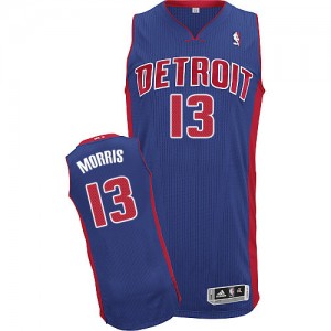 Maillot NBA Detroit Pistons #13 Marcus Morris Bleu royal Adidas Authentic Road - Homme