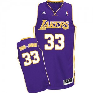 Maillot NBA Swingman Kareem Abdul-Jabbar #33 Los Angeles Lakers Road Violet - Homme
