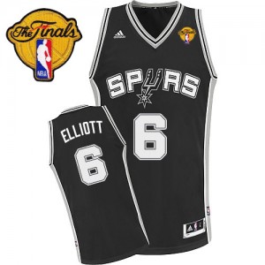 San Antonio Spurs #6 Adidas Road Finals Patch Noir Swingman Maillot d'équipe de NBA prix d'usine en ligne - Sean Elliott pour Homme