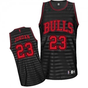 Maillot Authentic Chicago Bulls NBA Groove Gris noir - #23 Michael Jordan - Homme