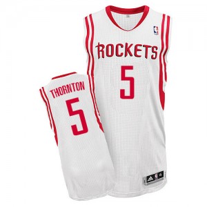 Maillot Adidas Blanc Home Authentic Houston Rockets - Marcus Thornton #5 - Homme