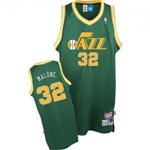 Utah Jazz #32 Adidas Throwback Vert Authentic Maillot d'équipe de NBA à vendre - Karl Malone pour Homme