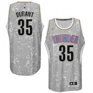 Oklahoma City Thunder #35 Adidas City Light Gris Swingman Maillot d'équipe de NBA en ligne pas chers - Kevin Durant pour Homme
