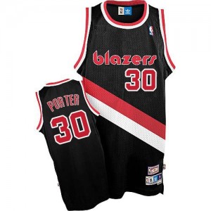 Maillot NBA Noir Terry Porter #30 Portland Trail Blazers Throwback Swingman Homme Adidas