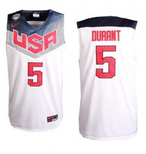 Maillot NBA Blanc Kevin Durant #5 Team USA 2014 Dream Team Authentic Homme Nike