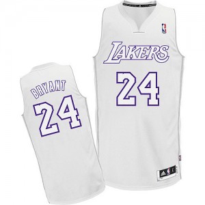 Maillot Authentic Los Angeles Lakers NBA Big Color Fashion Blanc - #24 Kobe Bryant - Homme