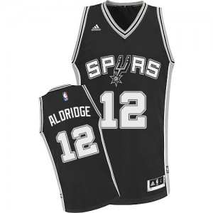 Maillot Adidas Noir Road Swingman San Antonio Spurs - LaMarcus Aldridge #12 - Enfants