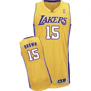 Maillot Authentic Los Angeles Lakers NBA Home Or - #15 Jabari Brown - Homme