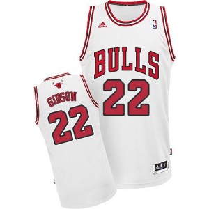 Maillot NBA Blanc Taj Gibson #22 Chicago Bulls Home Swingman Homme Adidas