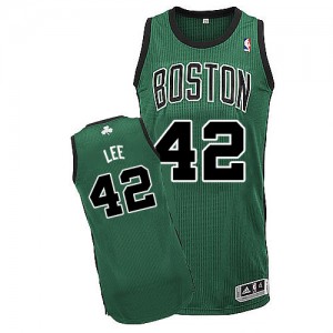 Boston Celtics #42 Adidas Alternate Vert (No. noir) Authentic Maillot d'équipe de NBA magasin d'usine - David Lee pour Enfants