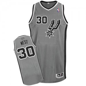 San Antonio Spurs David West #30 Alternate Authentic Maillot d'équipe de NBA - Gris argenté pour Enfants