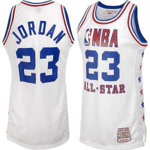Maillot NBA Blanc Michael Jordan #23 Washington Wizards 2003 All Star Authentic Homme Mitchell and Ness