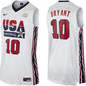 Maillot Nike Blanc 2012 Olympic Retro Authentic Team USA - Kobe Bryant #10 - Homme
