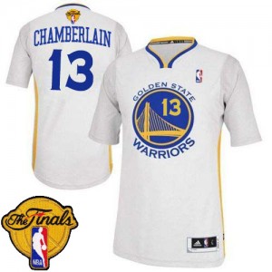 Maillot NBA Golden State Warriors #13 Wilt Chamberlain Blanc Adidas Authentic Alternate 2015 The Finals Patch - Homme