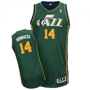 Utah Jazz Jeff Hornacek #14 Alternate Authentic Maillot d'équipe de NBA - Vert pour Homme