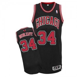 Chicago Bulls #34 Adidas Alternate Noir Authentic Maillot d'équipe de NBA magasin d'usine - Mike Dunleavy pour Homme