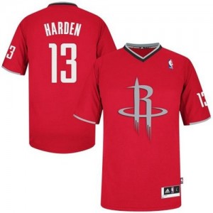 Maillot NBA Houston Rockets #13 James Harden Rouge Adidas Authentic 2013 Christmas Day - Homme