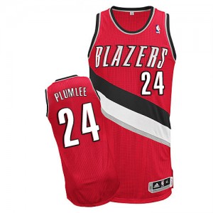 Maillot NBA Authentic Mason Plumlee #24 Portland Trail Blazers Alternate Rouge - Homme